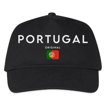 Flagge von Portugal, portugiesischer Stolz - Kinder Basecap - Schwarz - Vorne