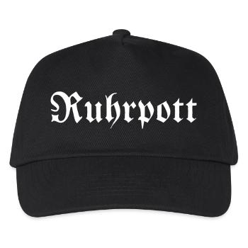 Ruhrpott - Pott - Bergbau - Kumpel - Ruhr - Shirt - Kinder Basecap - Schwarz - Vorne