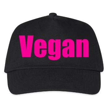 Vegan - Kinder Basecap - Schwarz - Vorne