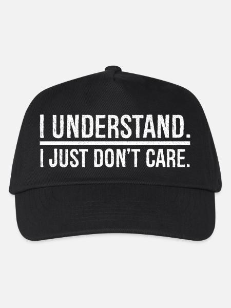 I understand I just don't care - Kinder Basecap - Schwarz