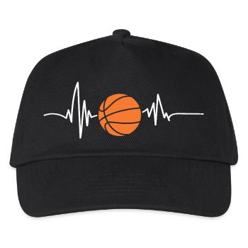 Basketballspieler Herzschlag Basketball - Kinder Basecap - Schwarz - Vorne