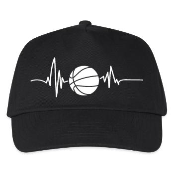 Basketballspieler Herzschlag Basketball - Kinder Basecap - Schwarz - Vorne