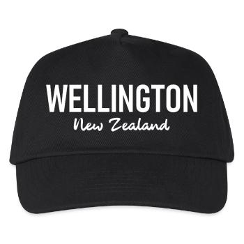 Wellington - New Zealand Aotearoa Kiwi Neuseeland - Kinder Basecap - Schwarz - Vorne