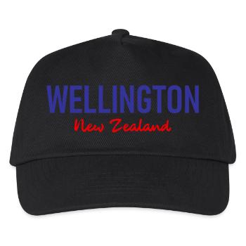 Wellington - New Zealand - Aotearoa - Kiwi - Maori - Kinder Basecap - Schwarz - Vorne