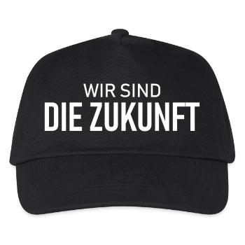 Wir sind die Zukunft - Spruch - Motivation - Kinder Basecap - Schwarz - Vorne