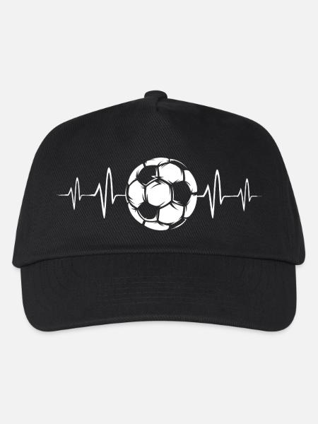 Fußball mit Herzschlag - Fußballer und Vereine - Kinder Basecap - Schwarz