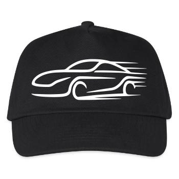 Auto Turbo Logo Rennwagen - Kinder Basecap - Schwarz - Vorne