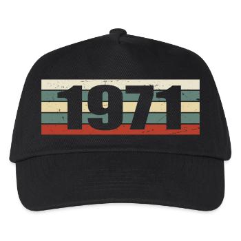 1971 Jahrgang 1971 Geschenk 1971 Geburtstag 1971 - Kinder Basecap - Schwarz - Vorne