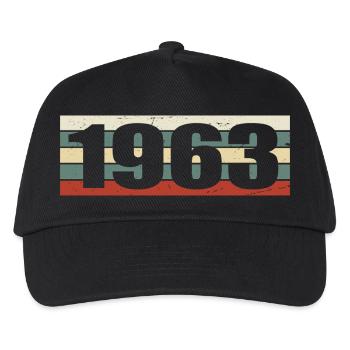 1963 Jahrgang 1963 Geschenk 1963 Geburtstag 1963 - Kinder Basecap - Schwarz - Vorne