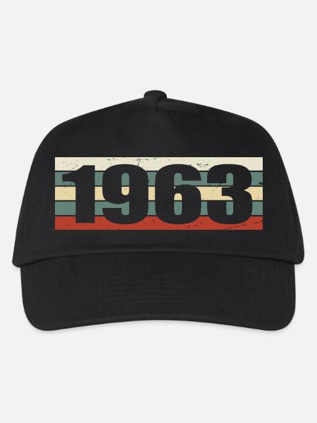 1963 Jahrgang 1963 Geschenk 1963 Geburtstag 1963 - Kinder Basecap - Schwarz