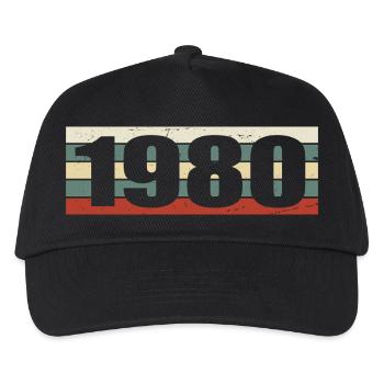 1980 Jahrgang 1980 Geschenk 1980 Geburtstag 1980 - Kinder Basecap - Schwarz - Vorne