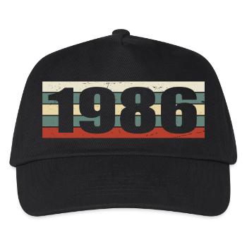 1986 Jahrgang 1986 Geschenk 1986 Geburtstag 1986 - Kinder Basecap - Schwarz - Vorne
