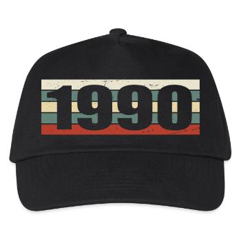 1990 Jahrgang 1990 Geschenk 1990 Geburtstag 1990 - Kinder Basecap - Schwarz - Vorne