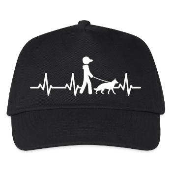 Schäferhund Herzlinie - Kinder Basecap - Schwarz - Vorne