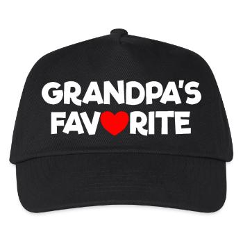 Favorite grandchild Red heart Grandpa's favorite - Kids’ Baseball Cap - black - Front