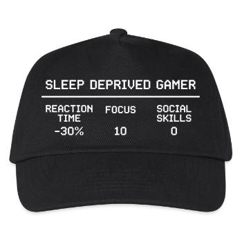  Sleep Deprived Gamer RPG Stat Block Video Game - Kinder Basecap - Schwarz - Vorne