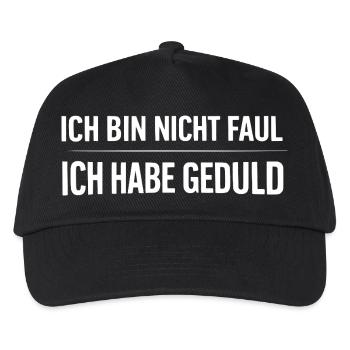 Ich bin nicht faul. Ich habe Geduld - Kinder Basecap - Schwarz - Vorne