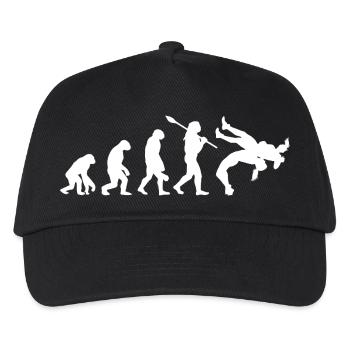 Evolution of Wrestling Silhouette Combat Sports - Kids’ Baseball Cap - black - Front