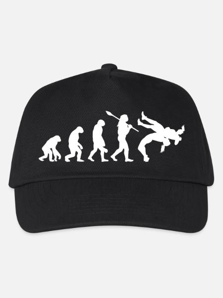 Entwicklung der Wrestling-Silhouette-Kampfsportarten - Kinder Basecap - Schwarz