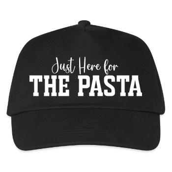 Ich bin nur wegen der Pasta hier - Kinder Basecap - Schwarz - Vorne