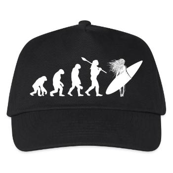 Surfing Evolution Female Surfer Silhouette Art - Kids’ Baseball Cap - black - Front