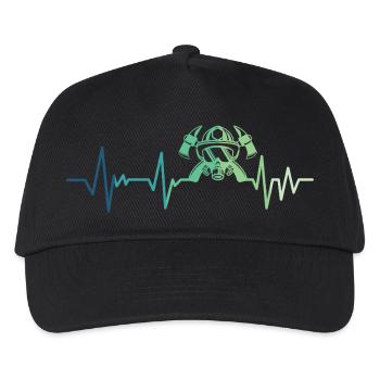 firefighter heartbeat firefighter - Kids’ Baseball Cap - black - Front