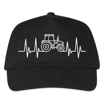 Tractor Heartbeat Farmer Pulse EKG - Kinder Basecap - Schwarz - Vorne