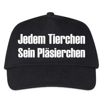 Jedem Tierchen sein Pläsierchen lustige Sprüche - Kinder Basecap - Schwarz - Vorne