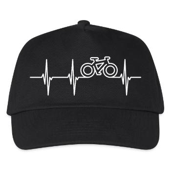 Radsport Kardiogramm - Kinder Basecap - Schwarz - Vorne