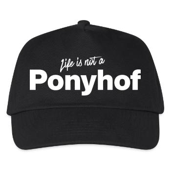 Life is not a Ponyhof, lustiger Spruch, Sarkasmus  - Kinder Basecap - Schwarz - Vorne
