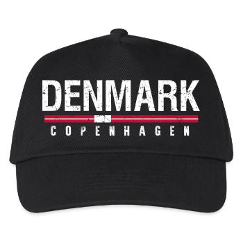 Dänemark Kopenhagen Vintage-Reise-Retro-Souvenir - Kinder Basecap - Schwarz - Vorne