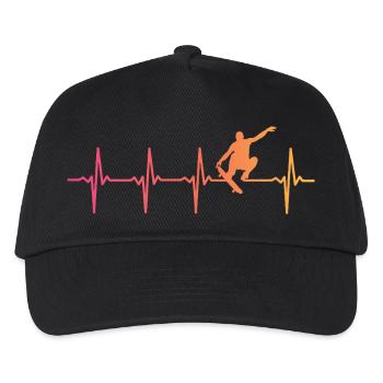 Skater Skater Sunset Heartbeat Skateboard - Kinder Basecap - Schwarz - Vorne