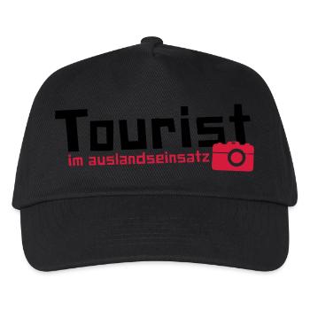 Tourist im Auslandseinsatz - Kinder Basecap - Schwarz - Vorne