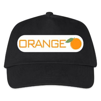 Orange Frucht Obst Geschenk Geschenkidee Logo - Kinder Basecap - Schwarz - Vorne
