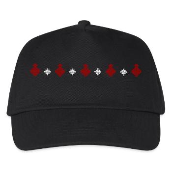 Strickpullover Muster Reihe Weihnachtskugel - Kinder Basecap - Schwarz - Vorne