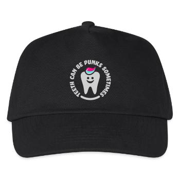 teeth punk zahn - Kinder Basecap - Schwarz - Vorne