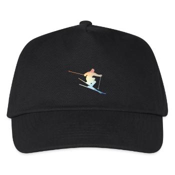 Skifahrer - Kinder Basecap - Schwarz - Vorne