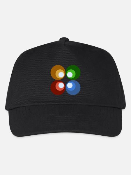 Retrokreise bunt - Kinder Basecap - Schwarz