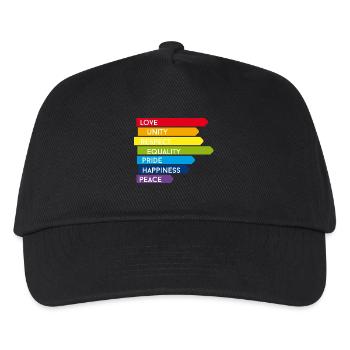 gay pride csd rainbow homo parade proud before lol - Kids’ Baseball Cap - black - Front