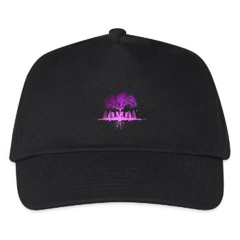violet city / Natur Stadt Baum Wald Vögel - Kinder Basecap - Schwarz - Vorne