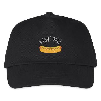 I love dogs. Hot Dogs ^^ - Kinder Basecap - Schwarz - Vorne