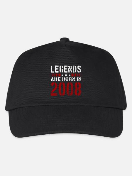 LEGENDS ARE BORN IN 2008 BIRTHDAY CHRISTMAS SHIRT - Kids’ Baseball Cap - black