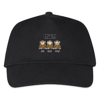 On Sight climber three wise monkey Kletter T-Shirt - Kinder Basecap - Schwarz - Vorne