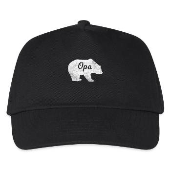 Opa Bär - Opa T-Shirt - Kinder Basecap - Schwarz - Vorne
