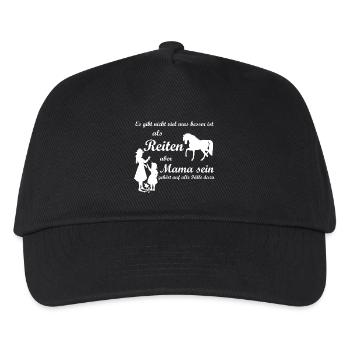 Reiten und Mama - Kinder Basecap - Schwarz - Vorne