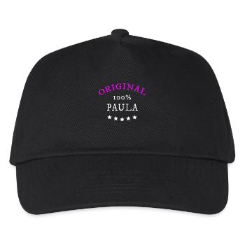 Original 100% Paula, Geschenk, Namen - Kinder Basecap - Schwarz - Vorne