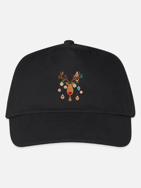 Élan avec décoration d’arbre de Noël - Casquette de baseball Enfant - noir