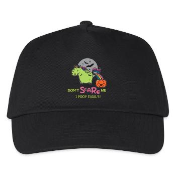 Don't scare me, I poop easily! - Kinder Basecap - Schwarz - Vorne