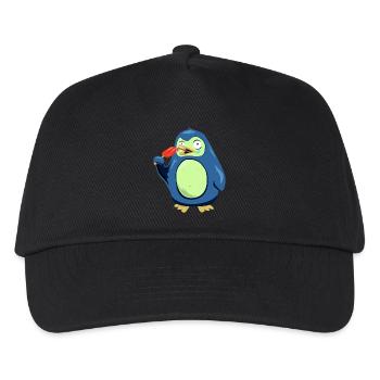 Le pingouin congelé mange de la crème glacée - Casquette de baseball Enfant - noir - Devant