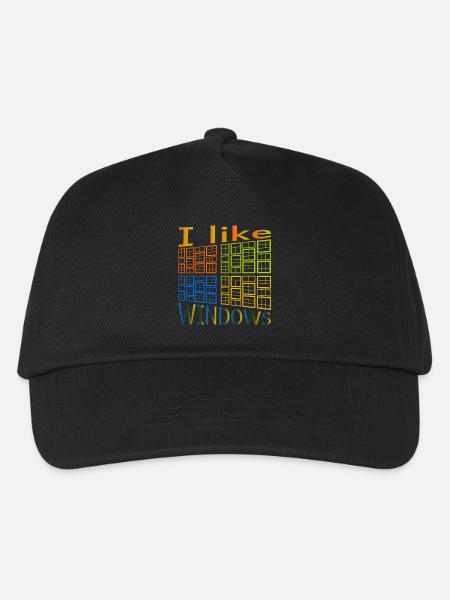 I like Windows - Kinder Basecap - Schwarz